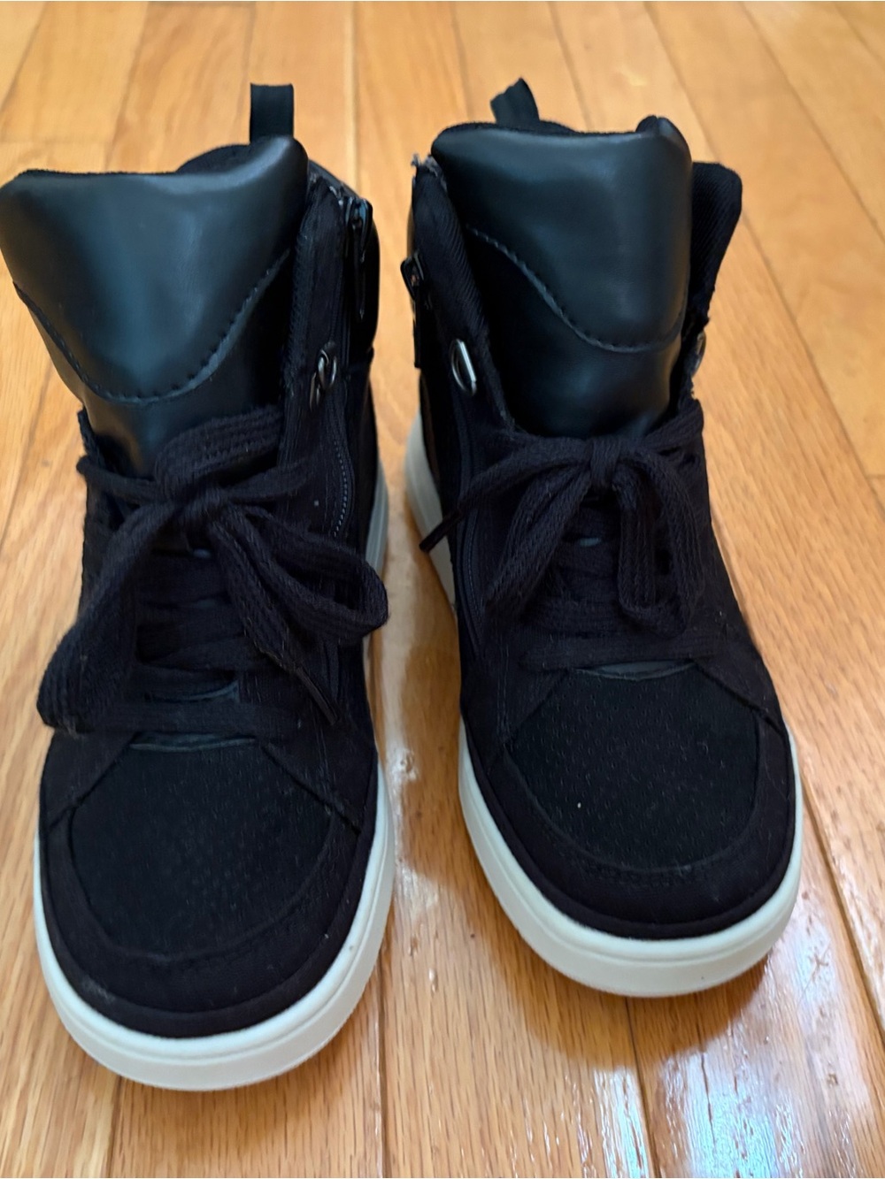 GAP Kids Black High-Top Sneakers with White Soles